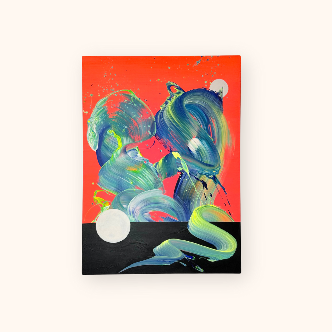 Abstrake Kunst aus Wiesbaden voller Dynamik, Farbe und Emotion. Perfekt für moderne Interiors und Kunstliebhaber