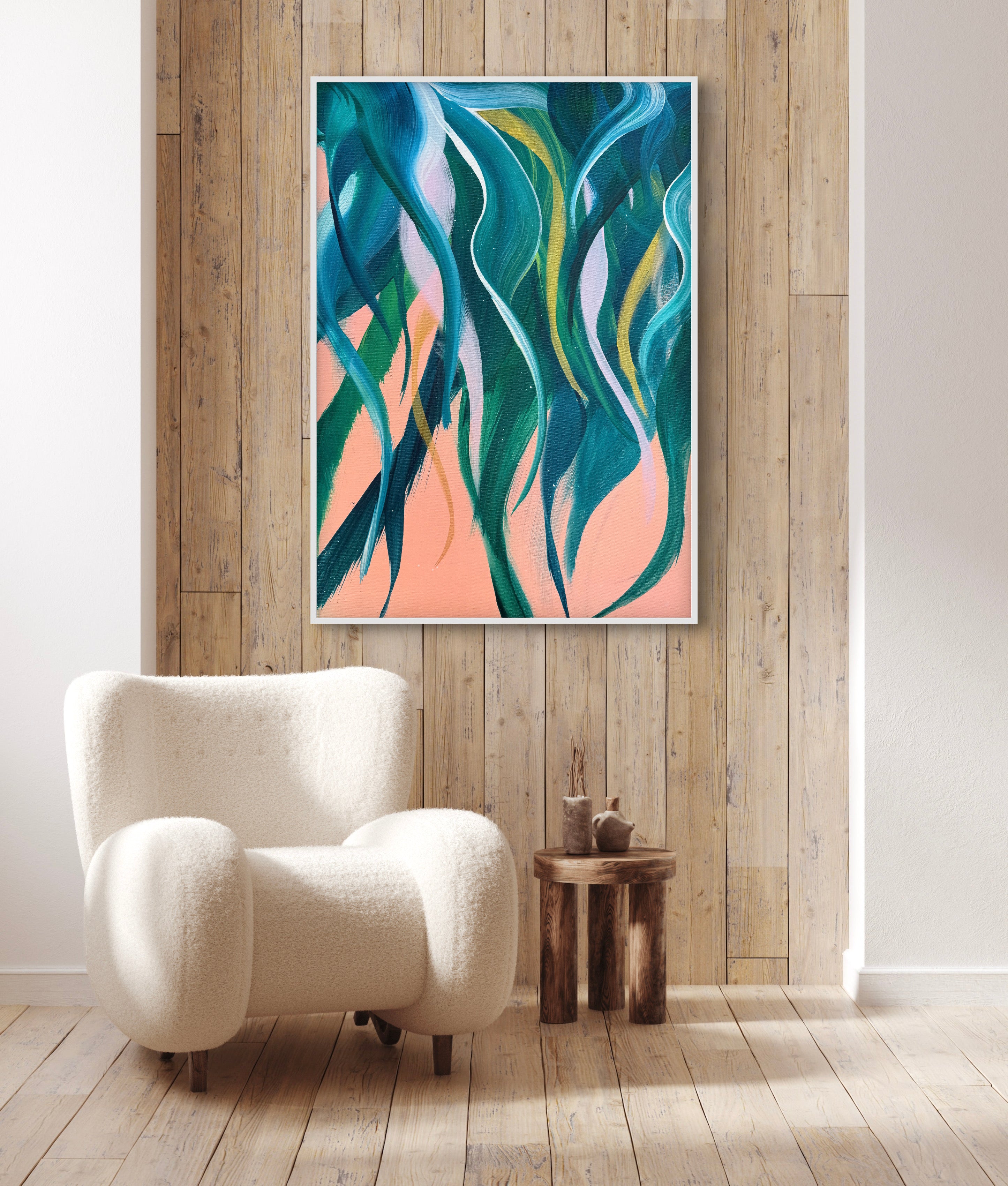 Abstrakte Malerei für Interior-Liebhaber. Zeitgenössische Kunstwerke, die Tiefe & Ausdruck vereinen und mit der Natur verbinden